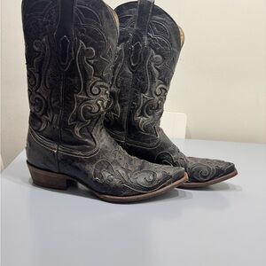 Corral vintage registered Black Western Cowboy Boots men’s size 9